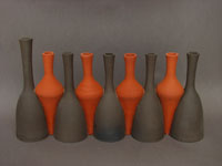 black & red clay Chanukah Menorah